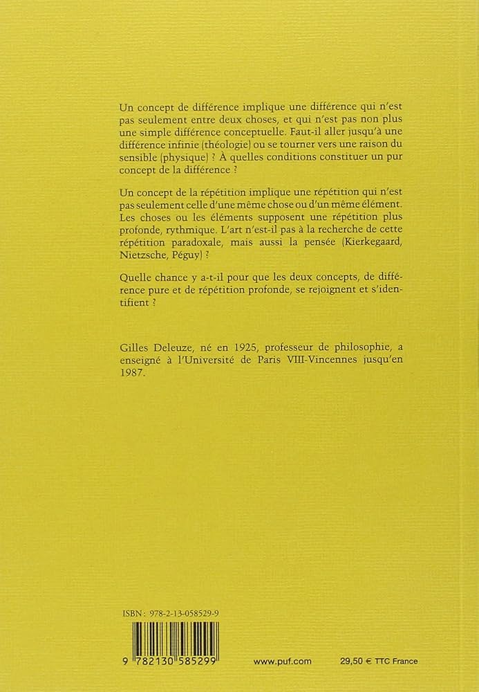 Gilles Deleuze Différence et répétition Différence et répétition : Deleuze, Gilles: Amazon.ca: Books